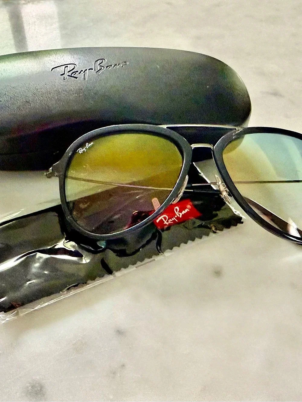 Ray-Ban Gold Gradient Pilot Aviator Sunglasses RB4298 6333/Y0